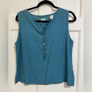 Sportif women’s Medium blue 100% woven cotton tank top